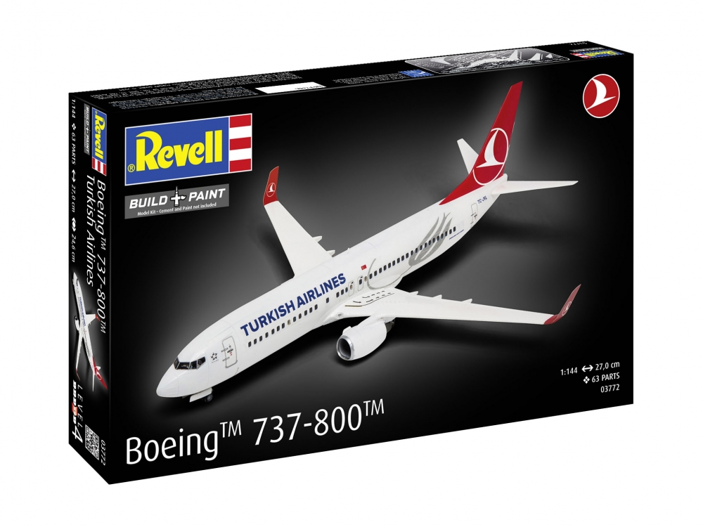 Сглобяем модел, Revell, Самолет Боинг 737-800 Турски авиолинии, 63 части
