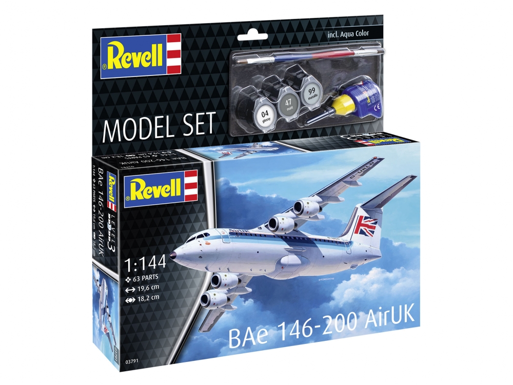 Сглобяем модел, Revell, Самолет, BAe 146-200 AirUK, 63 части