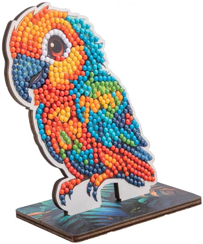 Diamond embroidery kit, Craft Buddy, Crystal Art Buddies, Parrot, 7 pieces