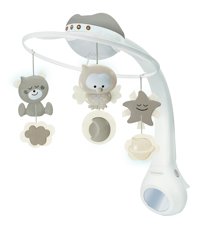 Musical carousel with projector 3in1, Infantino, Ecru