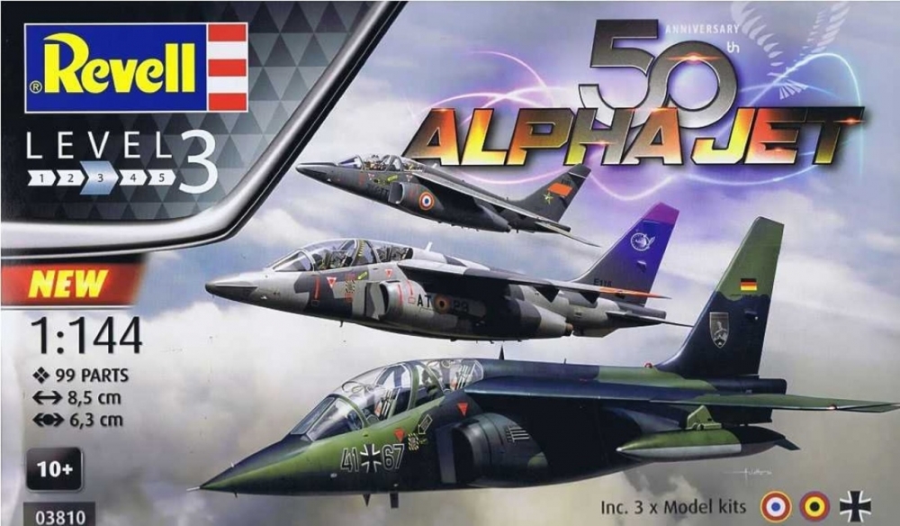 Revell Alpha Jet 50th Anniversary Model Kit, 3 pcs