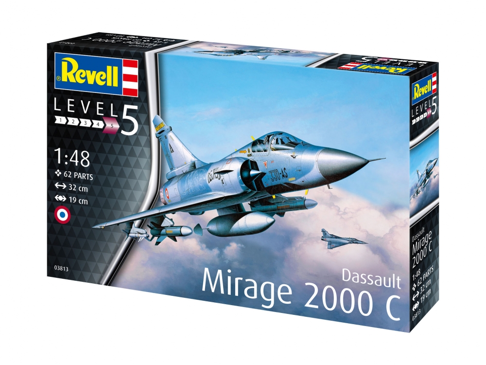 Assembled model, Revell, Dassault Mirage 2000C, 62 parts