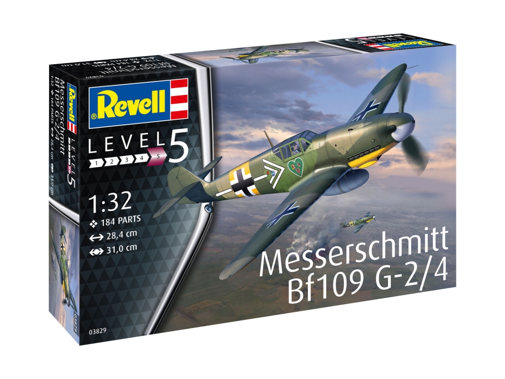 Assembled model, Revell, German fighter Messerschmitt Bf109G-2/4, 184 parts