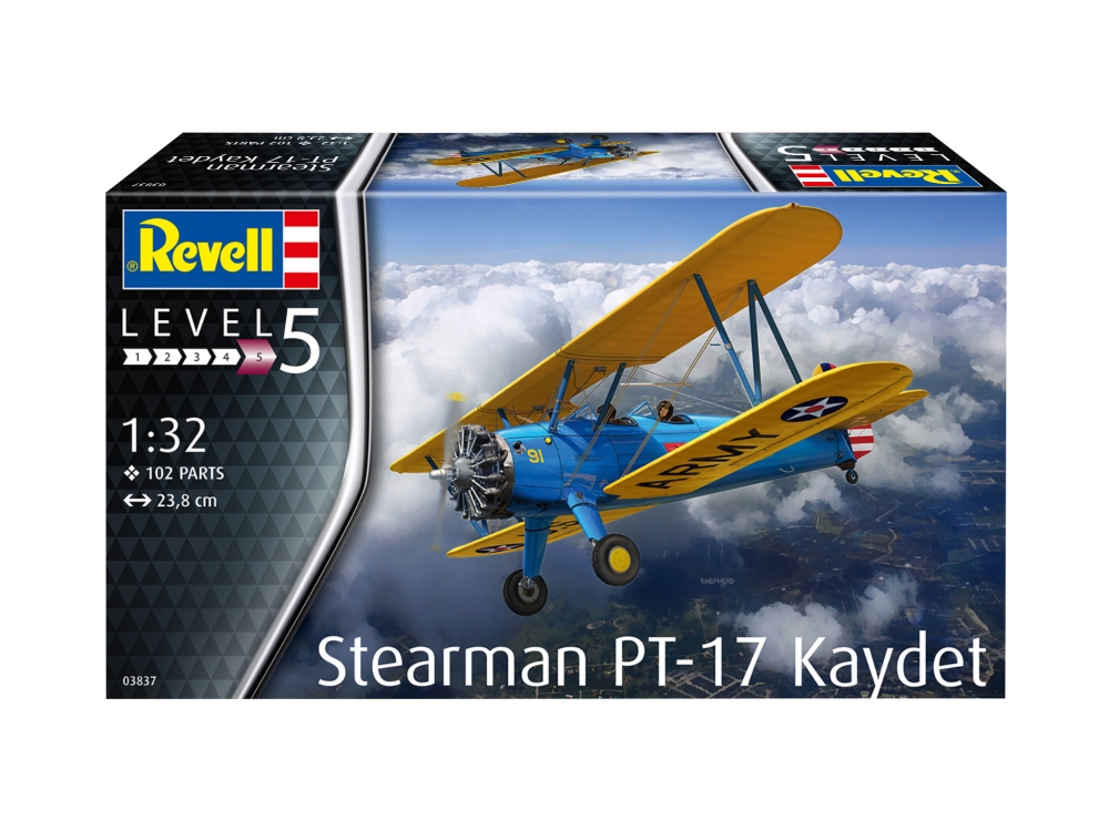 Assembled model, Revell, Stearman PT-17 Kaydet, 102 parts