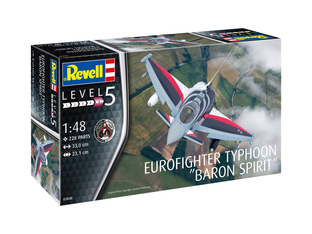 Assembly model, Revell, Eurofighter Typhoon BARON SPIRIT fighter jet, 228 parts