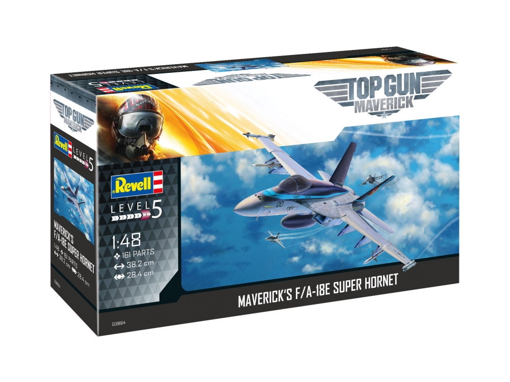 Assembly model, Revell, Top Gun, F-A-18E Super Hornet fighter, 161 parts