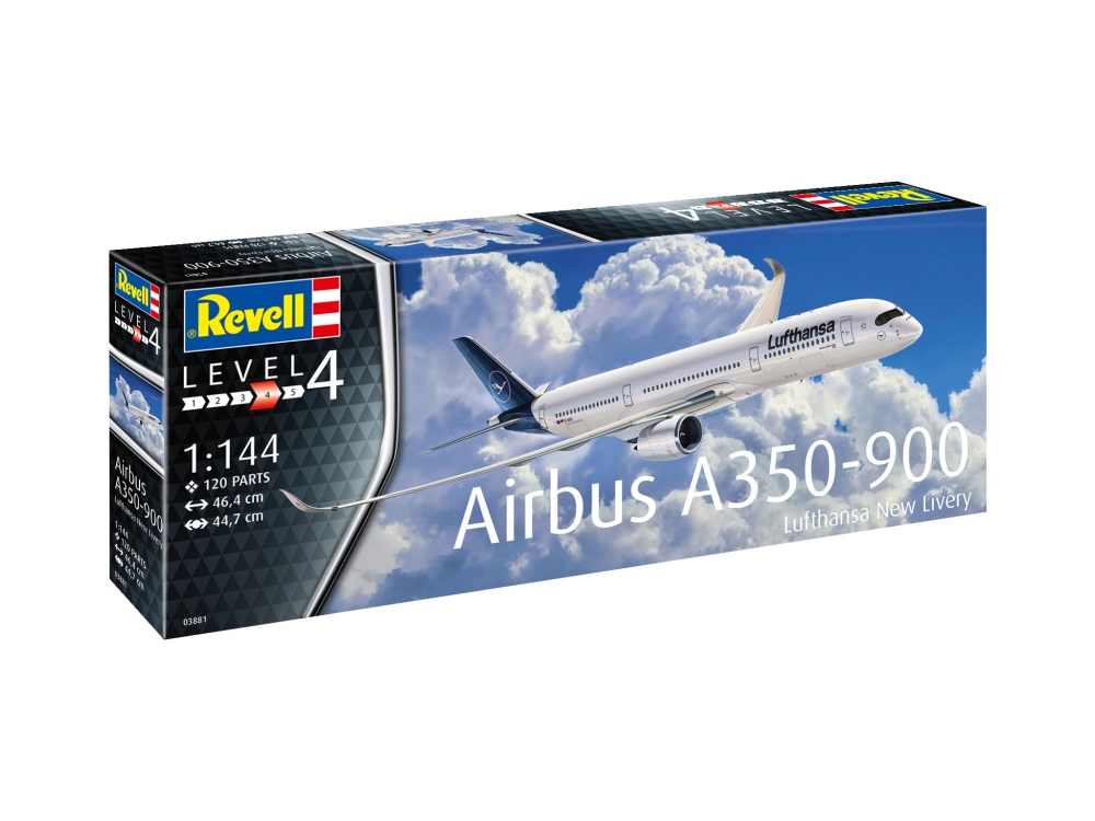 Assembly model, Revell, Airbus A350-900 Lufthansa, 120 parts