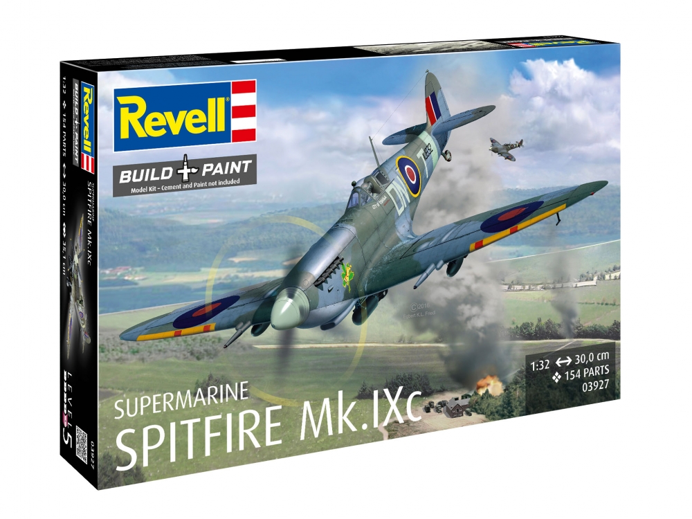 Assembly model, Revell, Spitfire Mk.IXc fighter, 154 parts