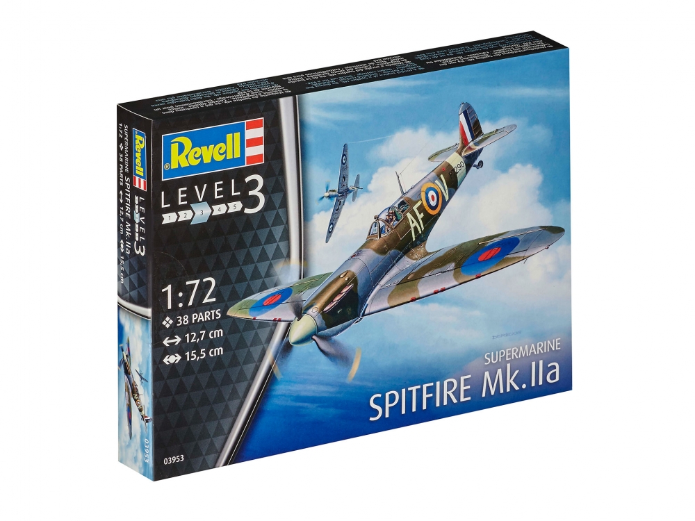 Assembly model, Revell, Spitfire Mk.IIa fighter, 38 parts