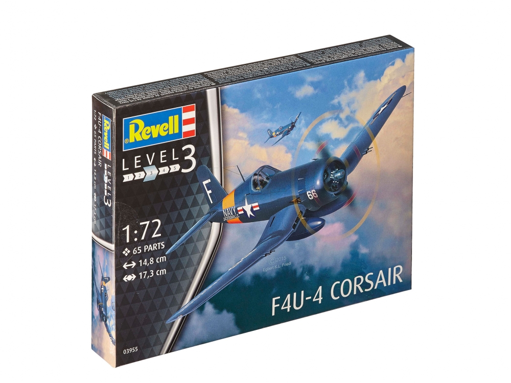 Assembly model, Revell, F4U-4 Corsair fighter, 65 parts