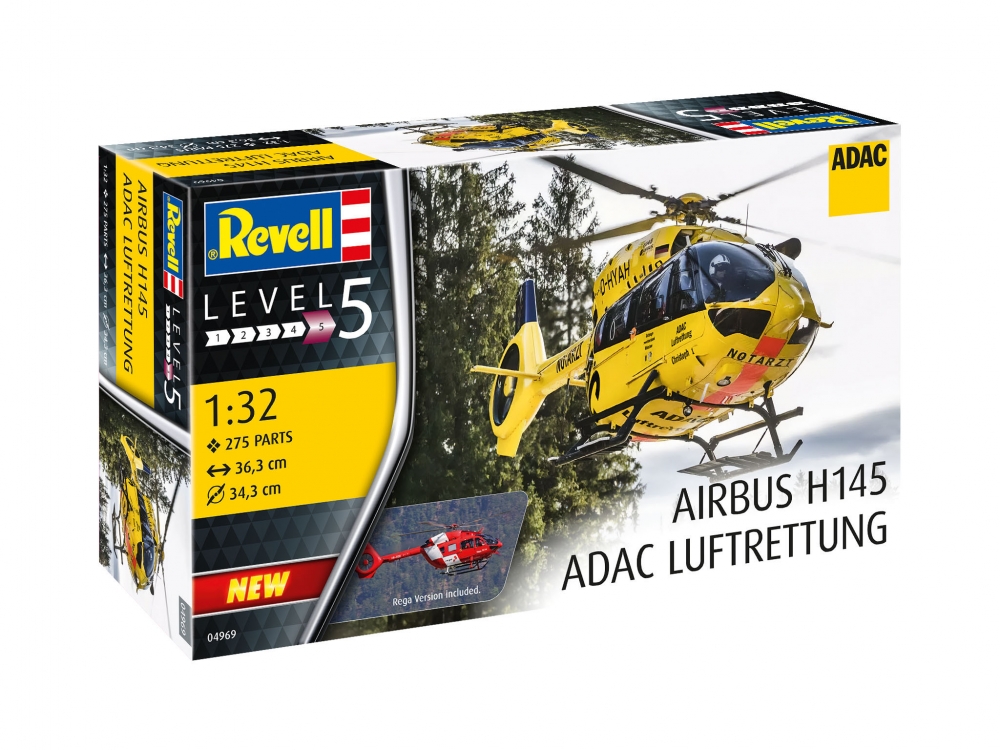 Assembled model, Revell, H145 ADAC/REGA, 275 parts