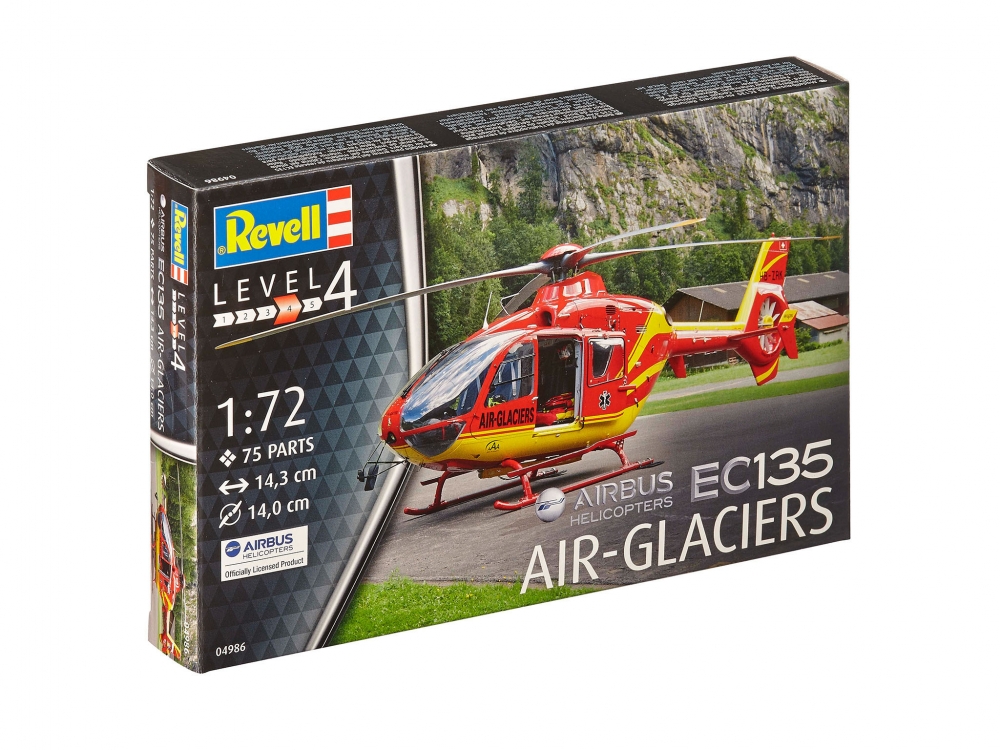 Assembly model, Revell, Helicopter EC135 Air-Glaciers, 75 parts