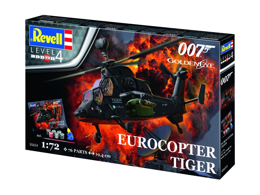 Assembly kit, Revell, Eurocopter Tiger, James Bond 007 GoldenEye, 76 parts