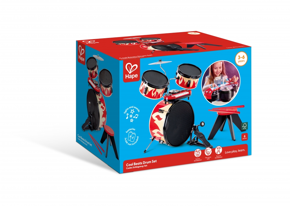Musical toy, Hape, Drum set