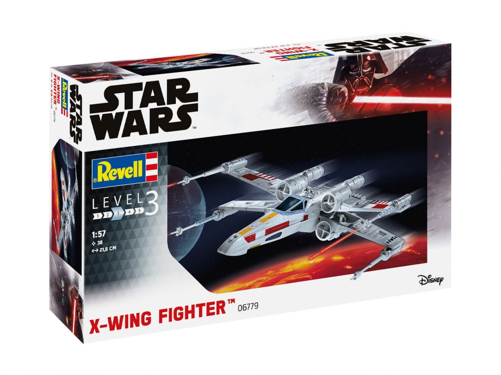 Building Model, Revell, Star Wars, X-Wing Fighter, 38 parts