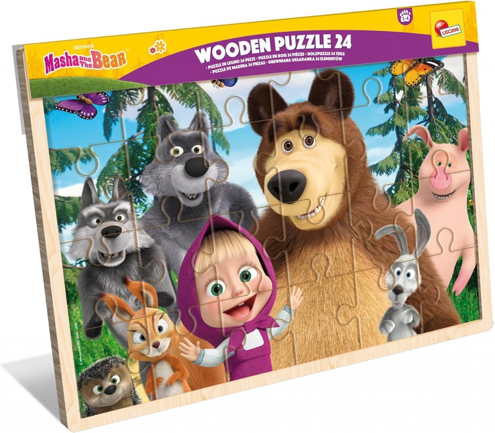 Wooden puzzle, Lisciani, Masha and the Bear, 24 pieces