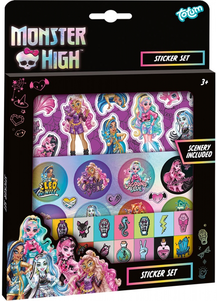 Set of stickers, Totum, Monster High, 4 parts