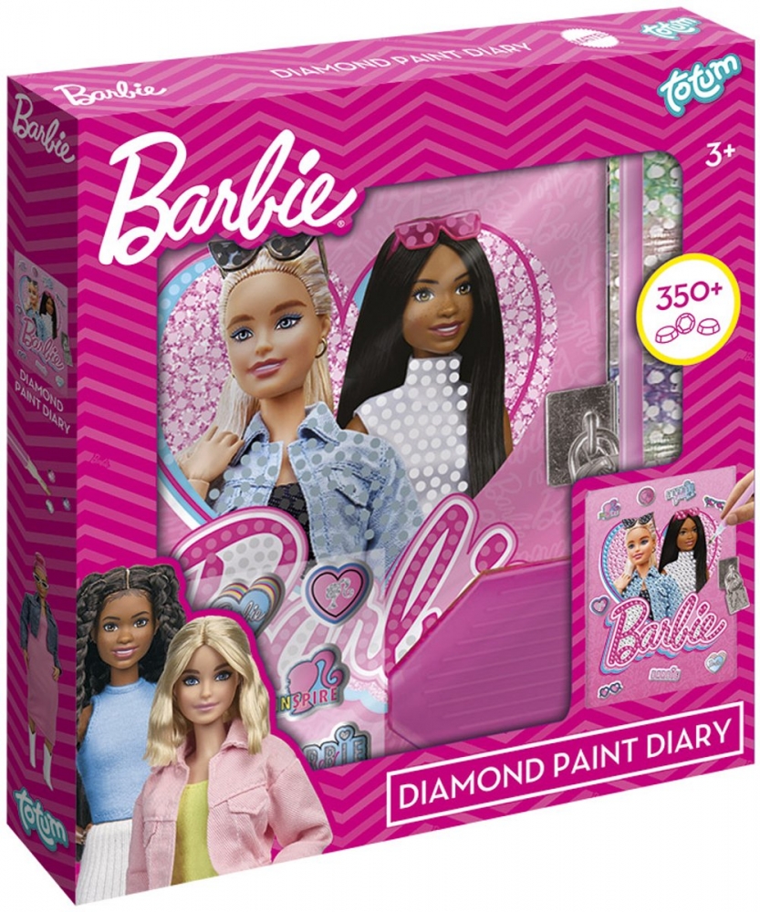 Creative kit, Totum, Barbie, Decorate your own secret diary with diamonds