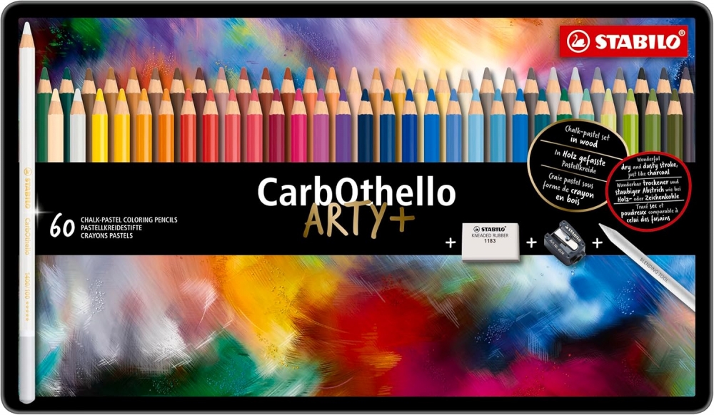Set of colored pencils, Stabilo, CarbOthello ARTYplus, Metal box, 60 pieces