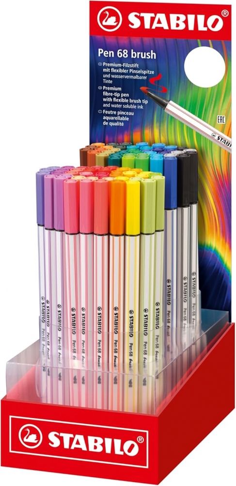 Display set of felt-tip pens, Stabilo, Pen 68 brush, 80 colors