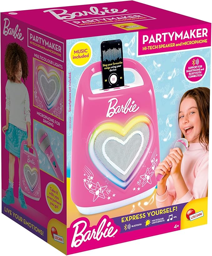 Karaoke, Lisciani, Barbie, Bluetooth speaker with microphone