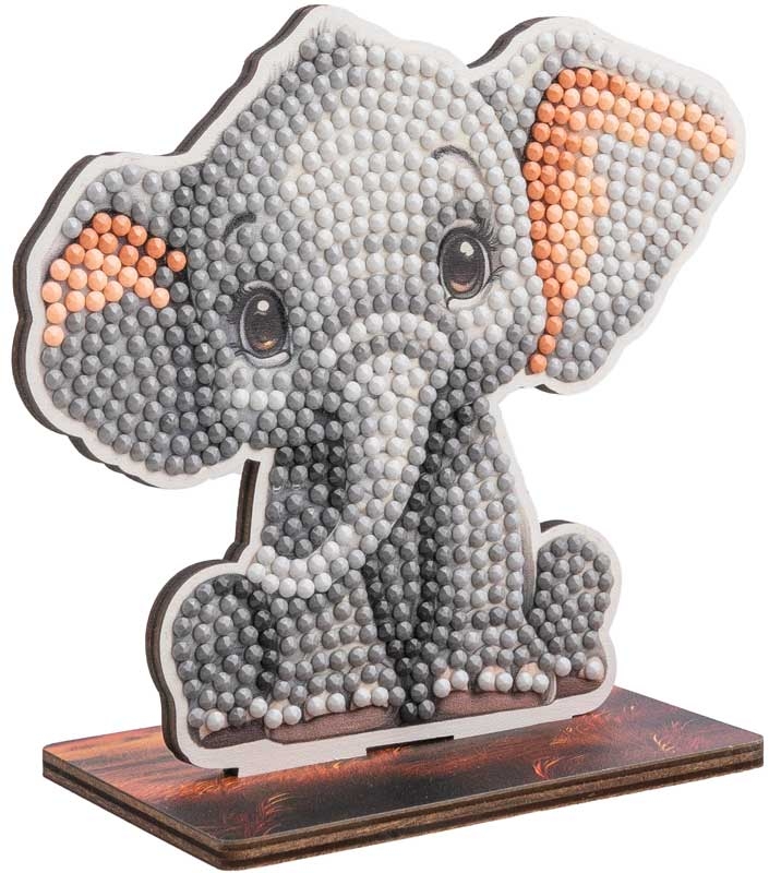 Diamond embroidery kit, Craft Buddy, Crystal Art Buddies, Elephant, 7 pieces
