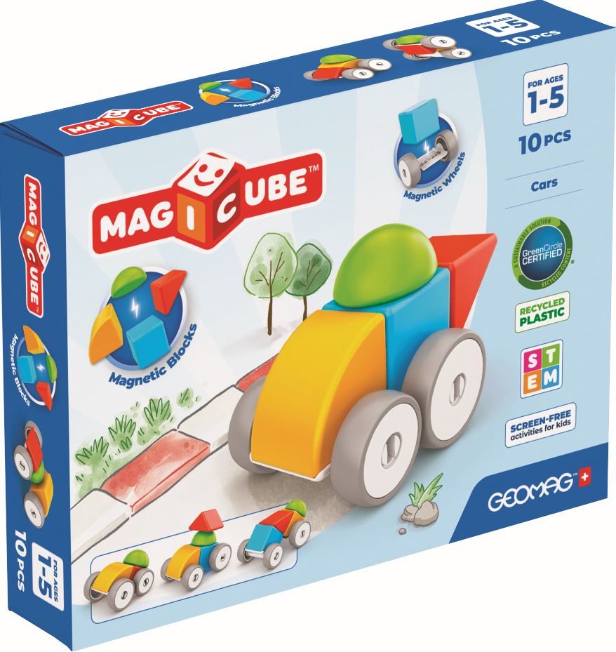 Magnetic constructor, Geomag, Magicube, Carts, 10 pieces