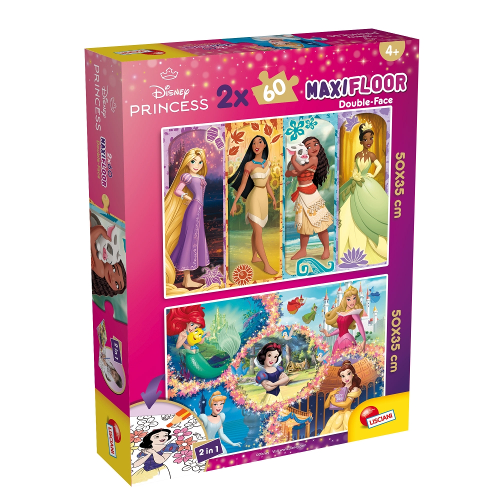 Puzzle, Lisciani, Princesi, Double-sided puzzle 2 x 60 pieces