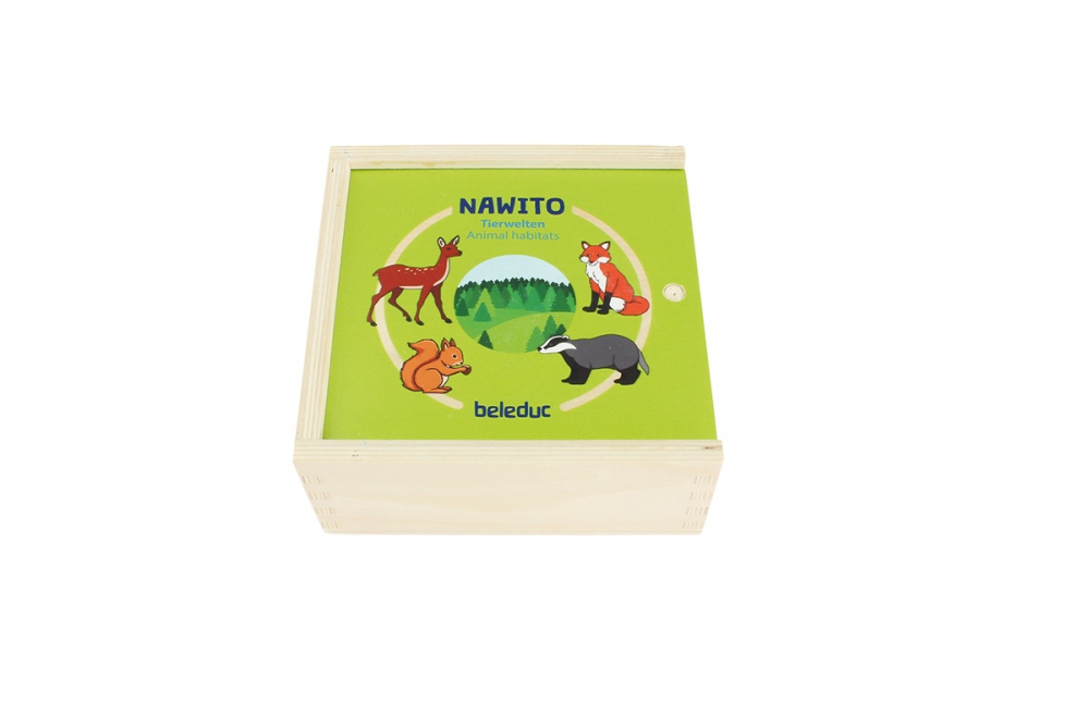 Wooden logic puzzle game, Beleduc, Nawito, Animal Habitats, 45 pieces