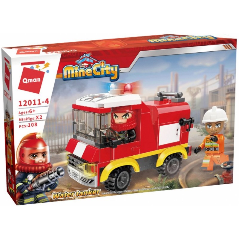Constructor, Qman, MineCity, Fire Water Truck, 208 parts