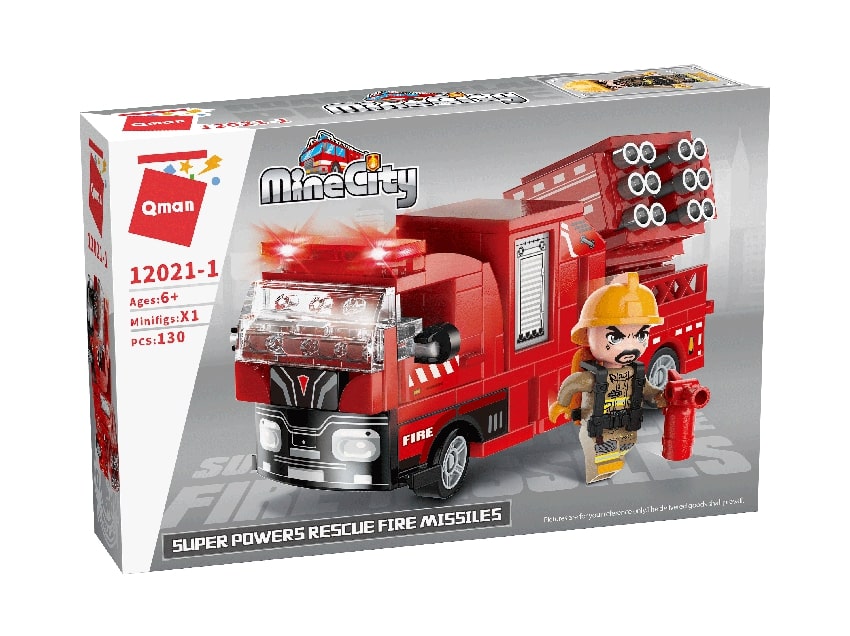 Constructor, Qman, MineCity, Rescue Fire Rockets, 130 parts