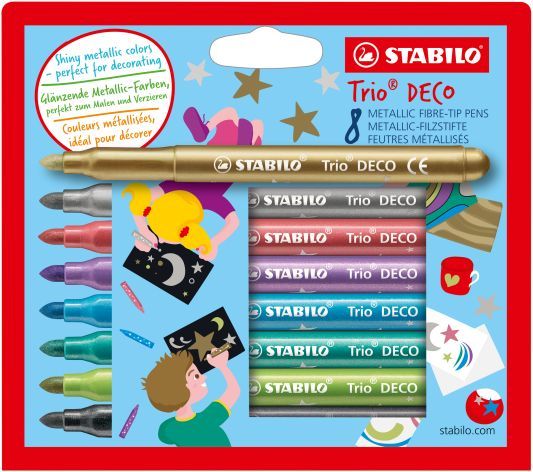 Marker set, Stabilo, Trio DECO, 8 colors