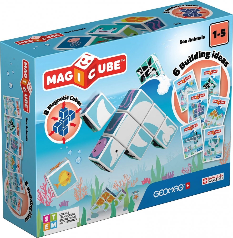 Magnetic Constructor, Geomag, Magicube, Sea Animals and Maps 146, 11 pieces