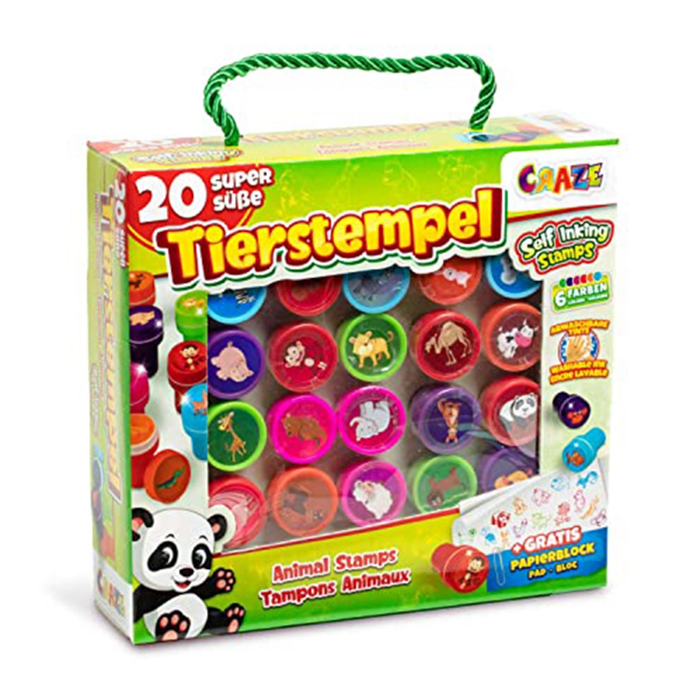 Stamp set, Craze, Animals, 20 pieces, Multicolor
