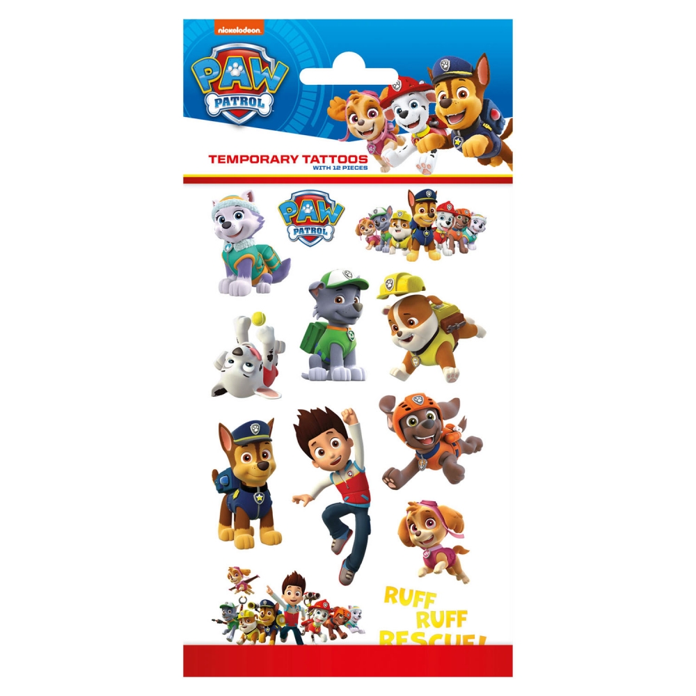 Set of tattoos, Totum, Paw Patrol, 12 pieces