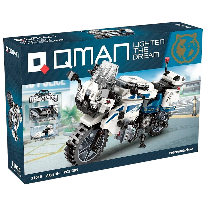 Constructor, Qman, MineCity, Police Motorcycle, 395 parts