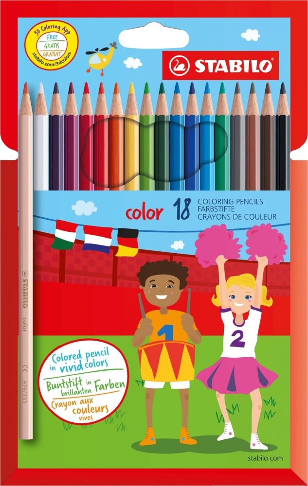 Set of colored pencils, Stabilo, 18 colors
