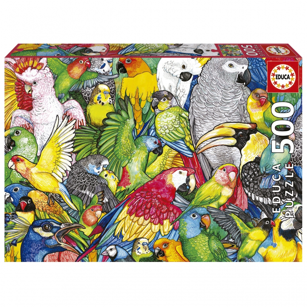 Puzzle, Educa, Parrots, 500 pieces