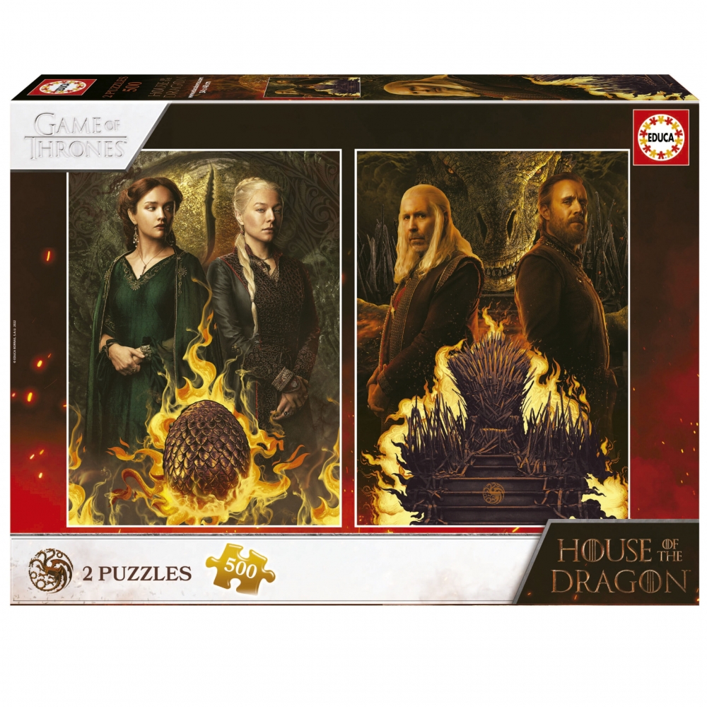 Puzzle, Educa, Game of Thrones, Home of the Dragon, 2 x 500 pieces