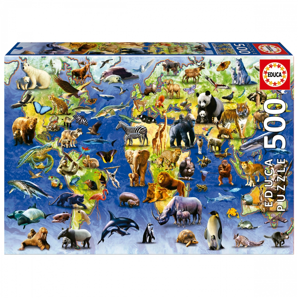 Puzzle, Educa, One Hundred Endangered Species, 500 pieces