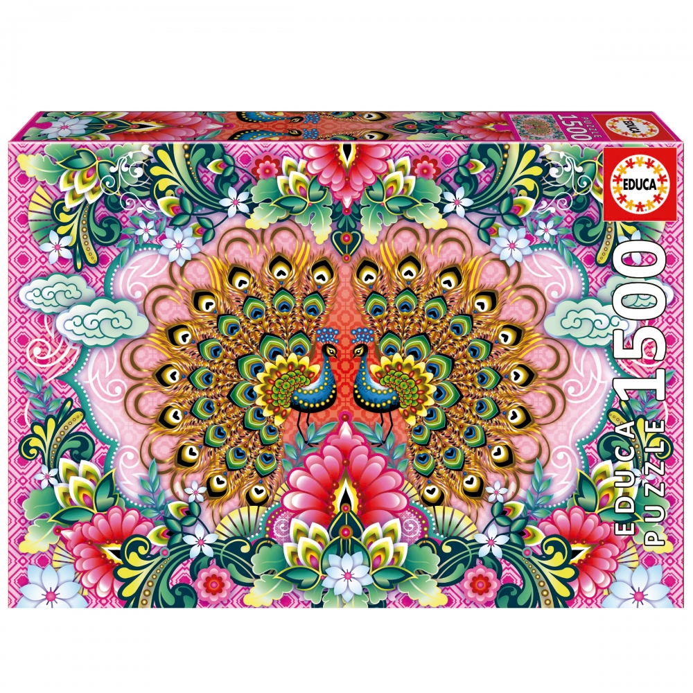 Puzzle, Educa, Bengal Peacocks, 1500 pieces