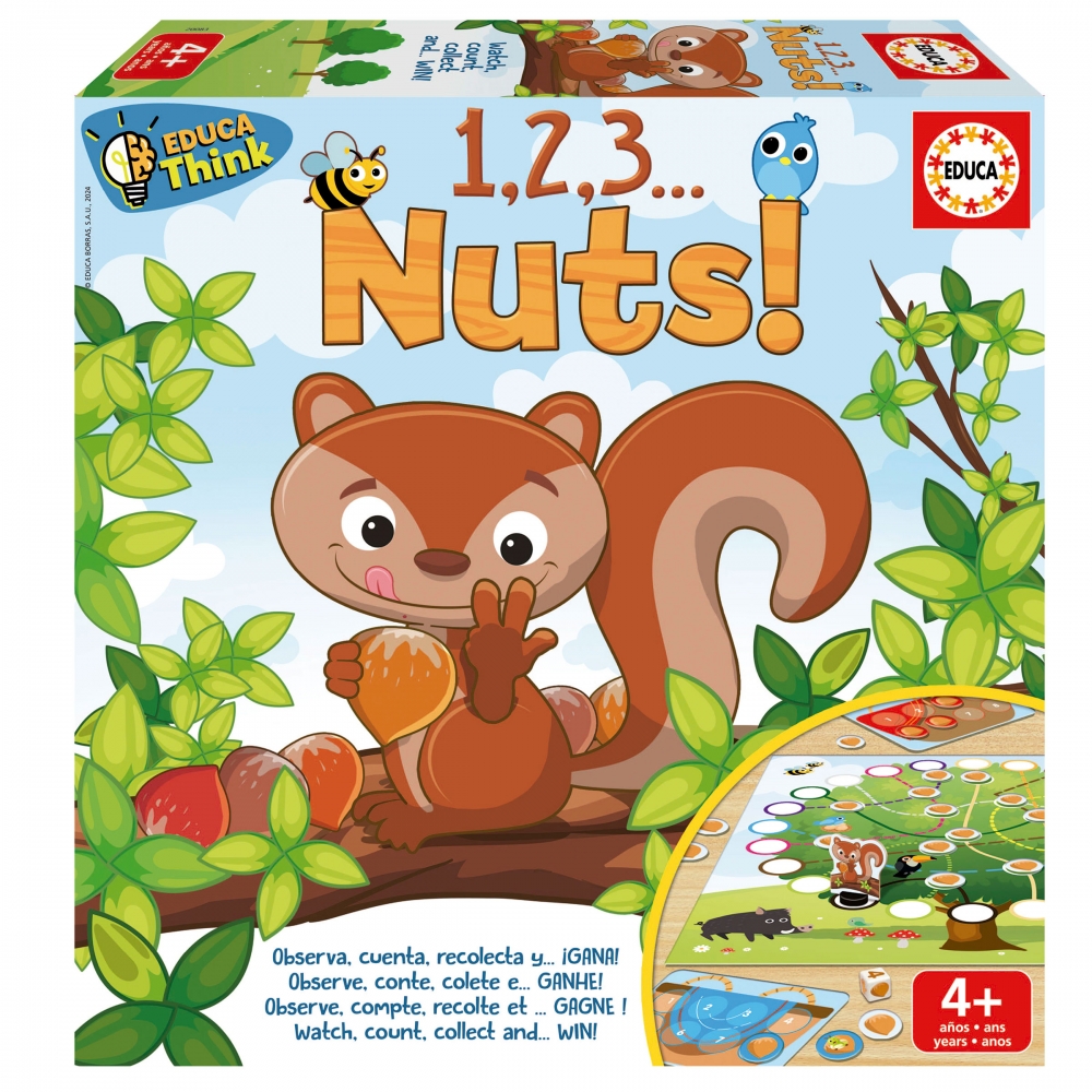 Board Game, Educa, 1,2,3 Nuts