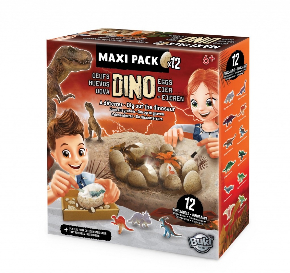 Research kit, Buki France, 12 mega dino eggs to discover