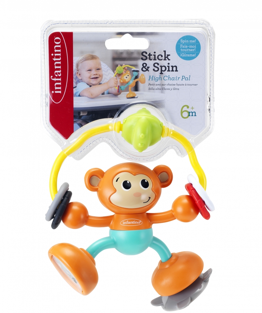 Baby toy with adhesive, Infantino, Monkey