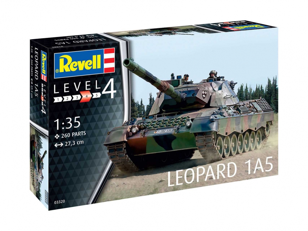Assembly model, Revell, Leopard 1A5 tank, 260 parts
