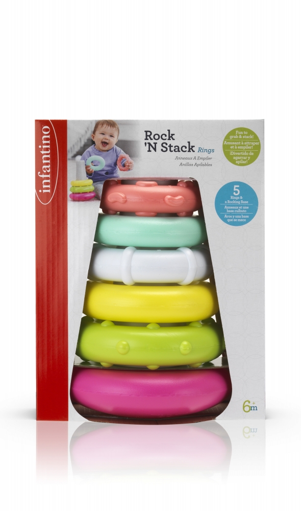Pyramid with rings for stacking, Infantino, Pink