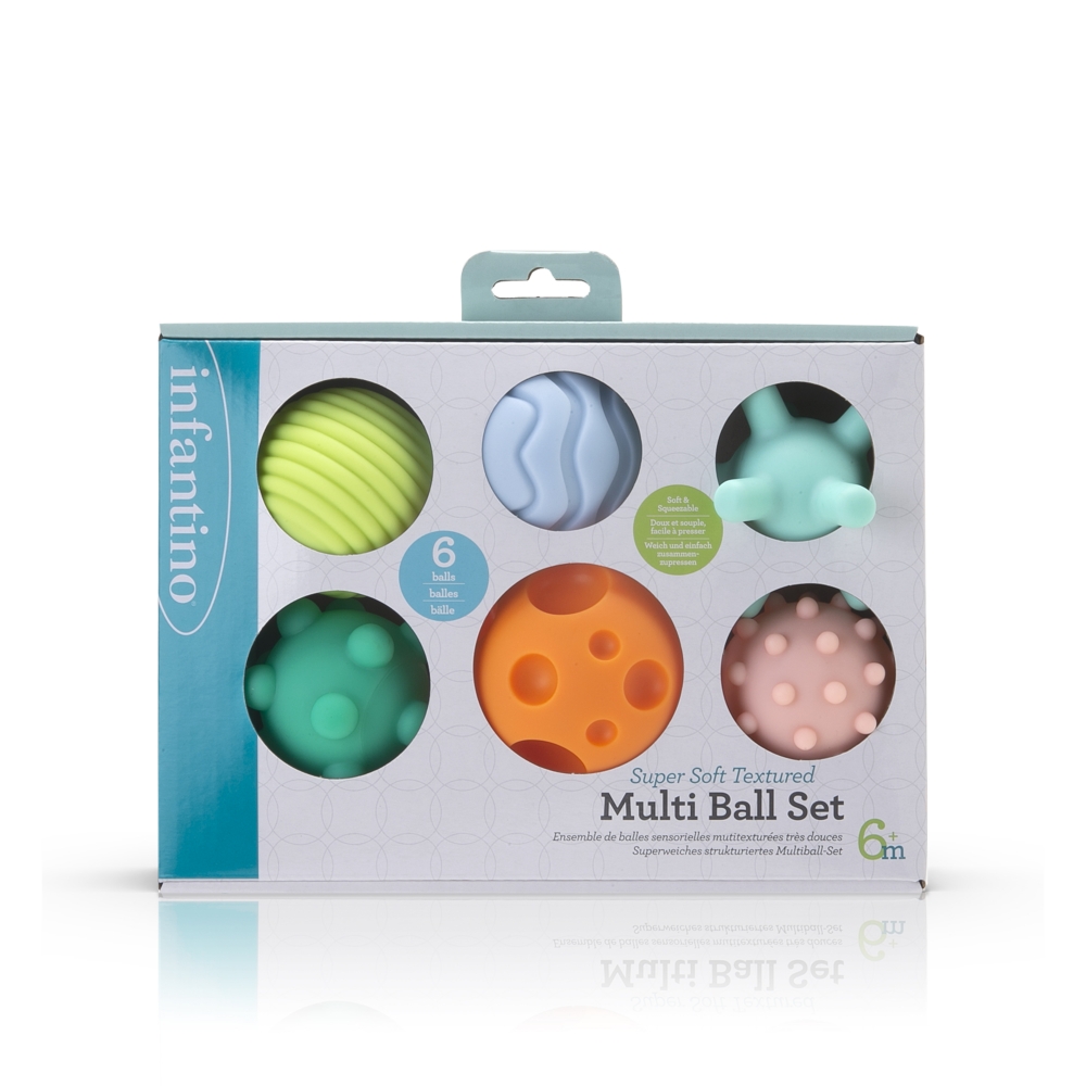 Set of soft baby sensory balls, Infantino, 6 pieces