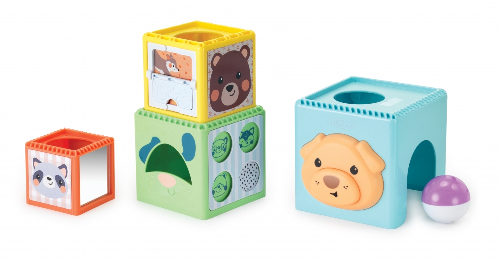 Stacking cube set, Infantino, Soft colors, 5 pieces