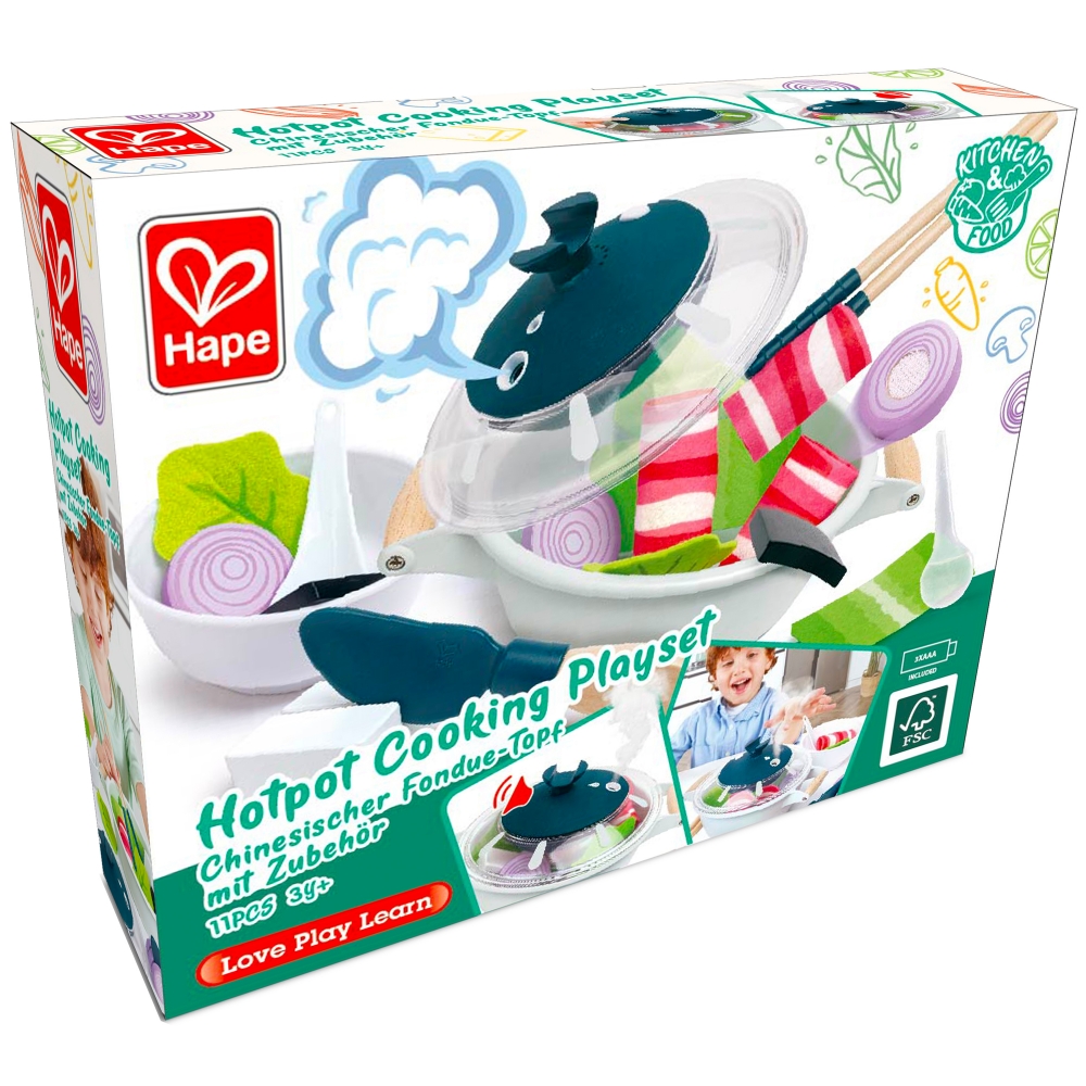 Children′s cooking set, Hape, Chinese fondue pot with accessories, 17 pieces
