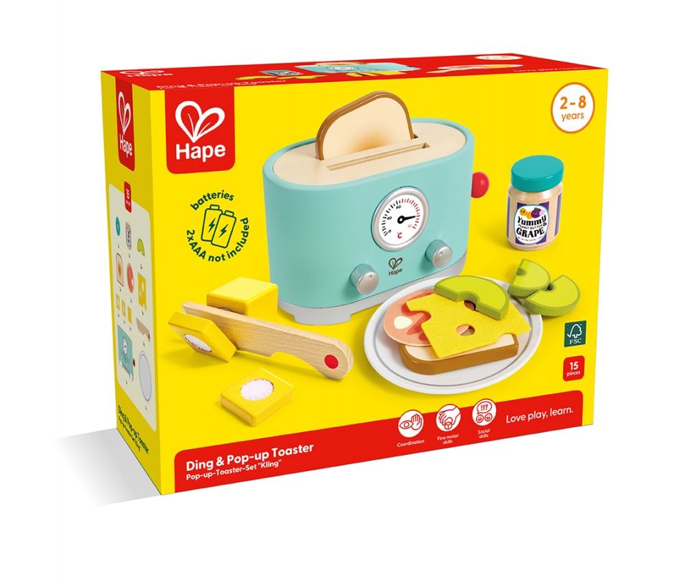 Play set, Hape, toaster with accessories, 15 pieces